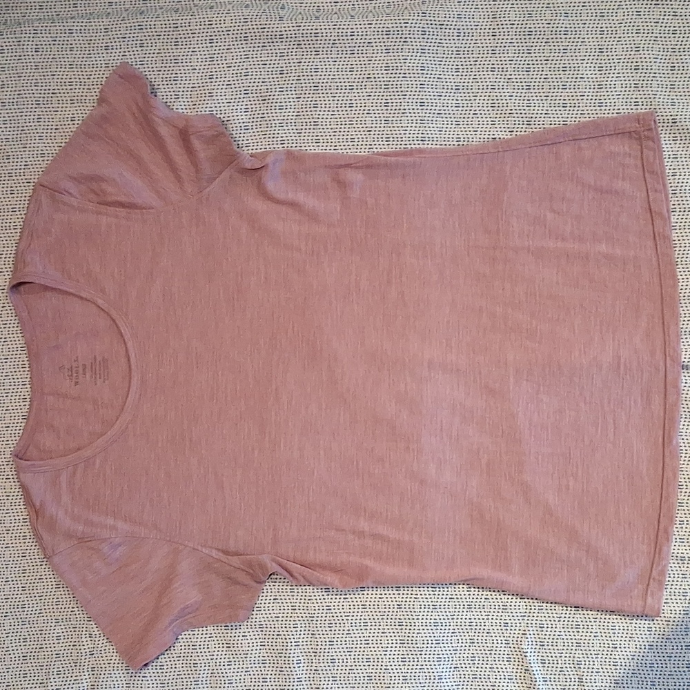 WoolX Addie Crew Neck Merino Wool Short Sleeve Tshirt Pink Size Large
